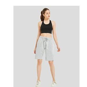 DEMOZU Women's Long Bermuda Shorts Summer Sweat Shorts Loose Active Walking Yoga